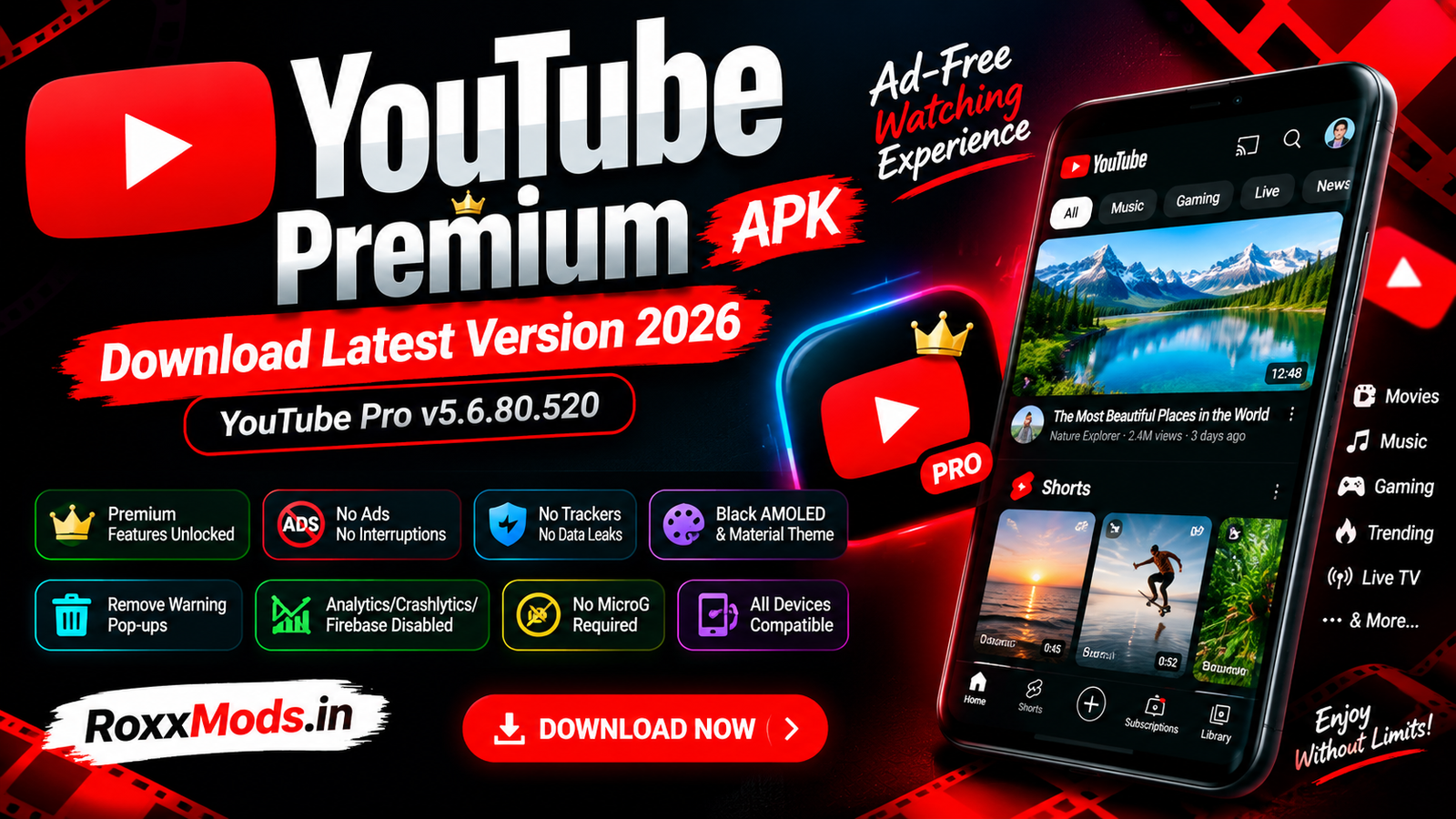 YouTube Pro APK Without MicroG and Android Compatibility